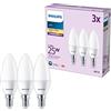 PHILIPS LED Lampadina LED Candela, 2 Pezzi, Equivalente a 25W, Attacco E14, Luce Bianca Calda, non Dimmerabile