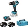 MAKITA DHP484RTJ - Taladro combinado 18V 5,0ah 54nm BL 2 bat.