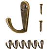 Fuxxer 6 ganci antichi, ganci appendiabiti in ottone bronzo, stile vintage
