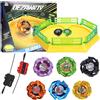 DEZAWRTY X Trottola Stadio Set da Battaglia con X Acceleration Rail - 6 trottole, 2 lanciatori e stadio, arena di battaglia per bambini dai 6 anni in su, giocattolo da combattimento per ragazzi