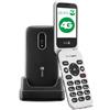 Doro 6820 4G Telefono Cellulare per Anziani - Conchiglia - Sportellino - Mini Telefono - Tasti Numerici Parlanti - Fotocamera - Tasto SOS - Base di Ricarica - Telefonia - Telefonino [Vers. Italiana]