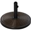Outsunny Base per Ombrellone in Cemento e Plastica da 14kg con Effetto Rattan Ø48x34cm, Bronzo|Aosom