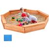 VEVOR Sabbiera in Legno con Coperchio 1920 x 1920 x 230 mm Sabbiera Ottagonale con 4 Posti a Sedere e Fondo, per Cortile all'Aperto, Spiaggia, Parco, Regalo per Ragazzi e Ragazze dai 3 ai 12 Anni