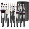 VEVOR Set di Pennelli per Trucco, 34 Pezzi, Kit di Pennelli per Fondotinta, Ombretto, Correttore, Fard, con Setole Morbide, Impugnatura Ergonomica in Legno, Custodia da Viaggio Inclusa