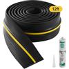 VEVOR Striscia di Tenuta per Davanzale della Porta del Garage, 3,66 m Striscia di Tenuta Universale per Fondo della Porta del Garage con Striscia Adesiva Resistente alle Intemperie, Impermeabili, Nero