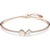 Swarovski Bracciale rigido Mesmera, Taglio misto, Bianco, Placcato color oro rosa
