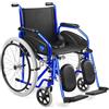 AIESI® Sedia a Rotelle pieghevole leggera con pedane elevabili regolabili AGILA EVOLUTION PLUS, Braccioli estraibili, Cintura di sicurezza, Pompa di gonfiaggio, Garanzia Italia 24 mesi