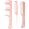 Generic Set di pettini per capelli da donna e uomo, 3 pezzi, larghi, coda di topo fine, pettine districante a denti medi per tutti i tipi di capelli, rosa