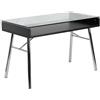 Flash Furniture Brettford - Scrivania con ripiano in Metallo temperato, Piano in Vetro Trasparente/Struttura cromata, 128,27 x 68,58 x 13,97 cm