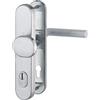 Hoppe porta di casa porta d' ingresso, maniglia Amsterdam - OE di Norma distanza 88 mm, in acciaio inox opaco, a piastra lunga cilindro a profilo per porte dello spessore di 62 - 72 mm, con nucleo ANTISCASSO, certificazione: RC2 dopo EN 1906, 1 pezzi …
