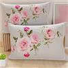 PETTI Artigiani Italiani - Coppia di Federe Cuscino 80x40 cm in Microfibra, Cuscini Arredo Camera da Letto, Divano, Salotto, Set 2 Fodere Copricuscino, Federa Floreale 20 Grigio, 100% Made in Italy