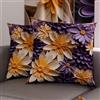 PETTI Artigiani Italiani - Coppia di Federe Cuscino 30x30 cm in Microfibra, Cuscini Arredo Camera da Letto, Divano, Salotto, Set 2 Fodere Copricuscino, Federa Floreale 05 4, 100% Made in Italy