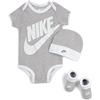 Nike Futura Logo 3pc Set T-Shirt, Grigio (Dk Grey Heather), (Taglia Produttore: 86/92) Unisex-Bambini