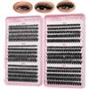FANDIQ Ciglia singole Wispy Ciglia a grappolo D Curl Ciglia naturali a grappolo Ciglia soffici Ciglia a grappolo singolari 560Pcs Estensioni di ciglia voluminose Estensioni di ciglia fai da te per