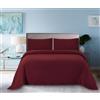 Farfallarossa Rubino - Set Copripiumino Tinta unita in Premium Microfibra di Poliestere Spazzolato Bordeaux / Matrimoniale 250x200cm (2 Federe 50x80)