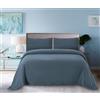 Farfallarossa Rubino - Set Copripiumino Tinta unita in Premium Microfibra di Poliestere Spazzolato Blu / Matrimoniale 250x200cm (2 Federe 50x80)