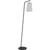 Eglo Alsager - Lampada a piantana, alta lampada angolare, in metallo nero con paralume in feltro grigio, lampada da soggiorno con attacco E27, 170 cm