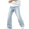 GINGTTO Jeans Uomo Pantaloni Baggy Denim Elasticizzati Casual Bootcut Jeans Blu 28W/30L