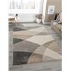 Mias Teppiche Mia's Teppiche Mosaix - Tappeto moderno a pelo corto, per soggiorno e camera da letto, con contorni, motivo geometrico, a quadretti, 160 x 220 cm, colore: Beige