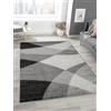 Mias Teppiche Mia's Teppiche Mosaix - Tappeto moderno a pelo corto, per soggiorno e camera da letto, con contorni, motivo geometrico, a quadretti, 160 x 220 cm, colore: grigio