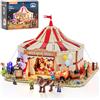 Lumibricks Circo Itinerante - Set di Costruzione con Luci, 1962 Pezzi - Tendone con LED e Minifigure - Scena Modulare da Luna Park per Adulti, Fan del West e Collezionisti