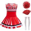 Lito Angels Children's Apparel Lito Angels Costume da con Pon Pon e Calzini, Rosso, 12-13 Anni 158