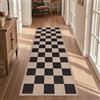TUKDAK Tappeti Runner Passatoia,Poliestere Intrecciato Tappeto Trama da Cucina,Tappeto Lungo Antiscivolo Lavabile,Assorbente Passatoia Moderna per Corridoio,Tappeto Runner per Lavanderia