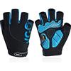 Vgo... Guanti da Ciclismo a Mezza Dita per Donna e Uomo, Guanti da Bici Regolabile Antiscivolo con Assorbimento d'sudore (MF2514) (M di Uomo, blu)
