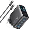 Anker Zolo Caricatore USB C 140W, adattatore GaN rapido e compatto a 4 porte, comandi tattili intuitivi, per iPhone 16/15, Samsung, MacBook Air/Pro, Pixel, AirPods e altri dispositivi