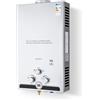 CO-Z Scaldabagno a Gas GPL 10L con Modalità Inverno ed Estate Caldaia a Gas GPL da 17 kW a Parete senza Serbatoio Scaldacqua Istantaneo Automatico con Anima in Rame e Display a LED (10L Argento)