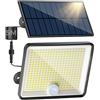Peasur Luce Solare Led Esterno, 348LED Faretti Solari con Sensore di Movimento, IP65 Impermeabile Faro con Pannello Solare 3 Modes per Giardino Garage