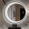 STARLEAD 70cm Nero Specchio-Rotondo-Bagno-con-Luce e Bluetooth, Specchio Moon con Antifog, Dimmerabile, 3 Colori Luce, Memoria, IP44, HD Vetro Temperato, IP44, Cornice non Metallica