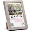 3-B Cornice portafoto MEGA - Argento - 10 x 15 cm - Cornice in legno, cornice per foto, cornice per ritratti con vetro acrilico