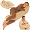 Totsy Baby Cuscino allattamento e gravidanza 190cm - Guanciale laterale corpo per dormire sul fianco Supporto perfetto per il riposo e il relax Ideale per maternità e futuro mamme Forma a C Oeko-Tex