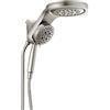 DELTA FAUCET 58680-SS25 HydroRain H2Okinetic 5-Setting Two-in-One, Testa in acciaio con doccetta, flusso d'acqua 2,5 GPM
