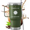 Maverton Bicchiere termico con manico 600ml - Borraccia termica con cannuccia - Tazza termica verde - Tazza personalizzata acciaio inox - Per viaggio accessori utili - Idee regalo donna compleanno