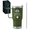 Maverton Bicchiere termico con manico 600ml - Borraccia termica con cannuccia - Tazza termica verde - Tazza personalizzata acciaio inox - Per viaggio accessori utili - Idee regalo donna compleanno
