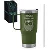 Maverton Bicchiere termico con manico 600ml - Borraccia termica con cannuccia - Tazza termica verde - Tazza personalizzata acciaio inox - Per viaggio accessori utili - Idee regalo donna compleanno