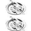 Yardwe 2 Set di Piatti per Lumache in Acciaio Inox Piatto per Lumache 6 Fori per Lumache con Pinze Forchette per Funghi Piatti per Escargot per Ristorante