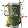 Maverton Bicchiere termico con manico 600ml - Borraccia termica con cannuccia - Tazza termica verde - Tazza personalizzata acciaio inox - Per viaggio accessori utili - Idee regalo donna compleanno