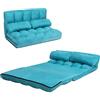 COSTWAY Divano Letto da Terra con 2 Cuscini, Divano Letto Pieghevole con Schienale Regolabile a 6 Livelli, Ideale per Camera da Letto e Soggiorno (Blu)