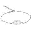 Secret & You Bracciale di Perle da Donna Perla coltivata d'Acqua Dolce Forma Keshi barocca 10-11 mm - Catena in Argento Sterling 925 rodiato Lunghezza 17-20 cm.