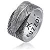 Kuzzoi Anello da uomo massiccio (14 mm) in design primaverile nero ossidato anello a fascia in argento sterling 925 in look vintage