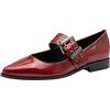 Marco Tozzi Ballerine Donna con Cinturino a Punta, Rosso (Dk.Red Pat.), 37 EU