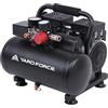 Yard Force EX ARC06 Silent Compressore 6 l, privo di olio e bassa manutenzione, pressione di esercizio 8 bar, 67 dB, silenzioso, doppio cilindro da 550 W (106 l/min), regolatore di pressione +