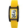 findtime Orologio digitale da donna, digitale, orologio da polso da donna, impermeabile, con cinturino in gomma morbida e ampio display numerico, giallo.