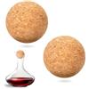 salbsever Tappo a sfera in sughero da 6,1 cm, in legno, per vino, decanter in vetro, 2 pezzi, tappo di ricambio per caraffa di vino, decanter, bottiglia di ricambio