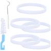 BOXOB 5pz Guarnizioni in Gomma di Ricambio per Ninja Frullatori, O-Ring Bianco da 9,5cm con Spazzola e Gancio Compatibile con BL480 BL680 BL910 & CT680