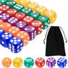 Bnnrjia Set di Dadi a 6 LatI Mulitcolor da Gioco 16mm per Tenzi Farkle Yahtzee Bunco, Con Borsa Portaoggetti Inclusa