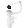 Wirquin 30724275 - Kit scarico lavello 1 vassoio Ø50 con bonde, sifone, trabocco rettangolare e presa lavatrice, colore: bianco
